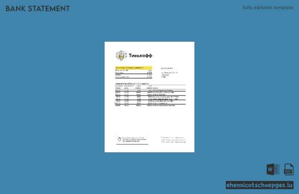Beispiel für einen Kontoauszug der russischen Tinkoff-Bank (Excel-Vorschau)